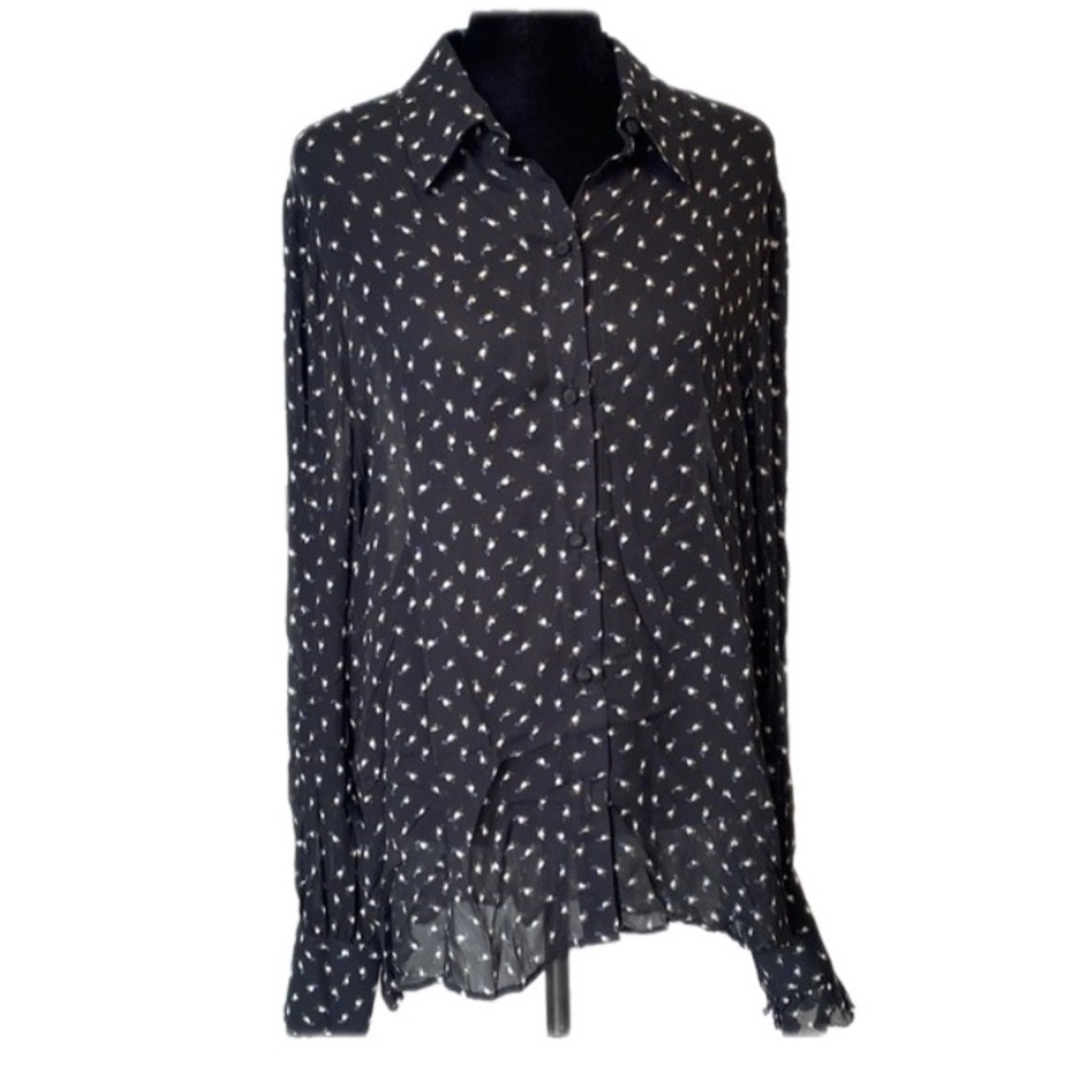 KARINA GRIMALDI Georgette Back Floral Blouse - Size S (runs big)